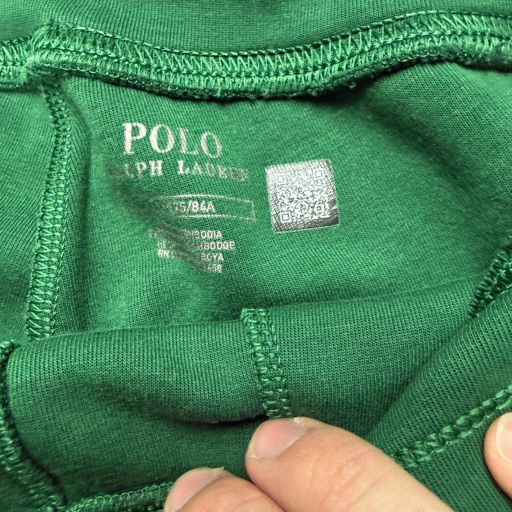 Polo Ralph Lauren Mens Green Jogger Sweatpants Cotton Blend White Pony 32x28 S